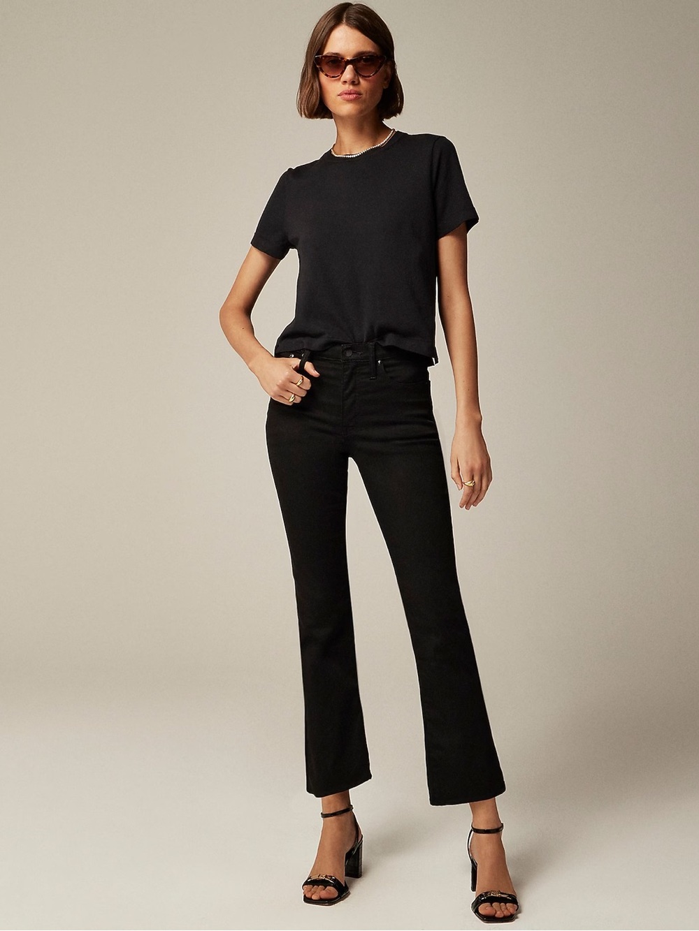 J.Crew Mid-Rise Kickout Jean in True Black Size 24